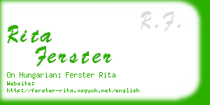 rita ferster business card